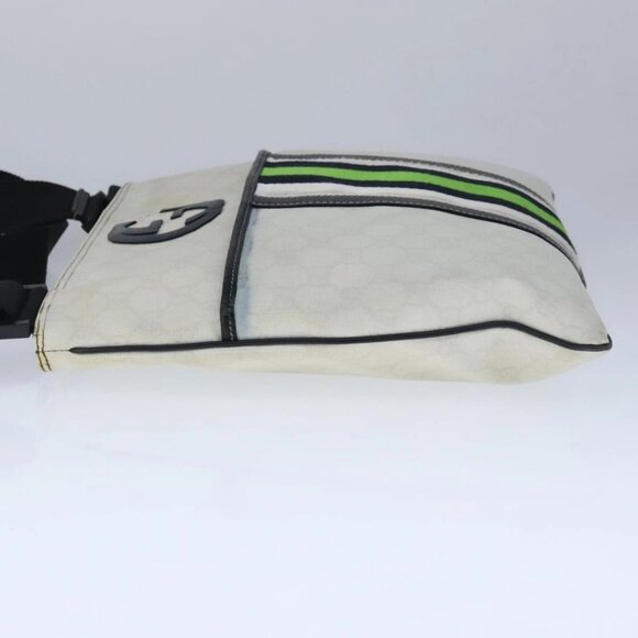 GUCCI GG Supreme Sherry Line Shoulder Bag PVC Green White 181067 Auth 103737 - Picture 6 of 16